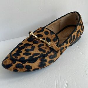 Rachel Zoe AXE Leopard Leather Flats Loafers
